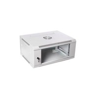 DIGITUS Mrežni ormar 6U, zidni, 19", dimenzije 600x450mm, staklena vrata, sivi